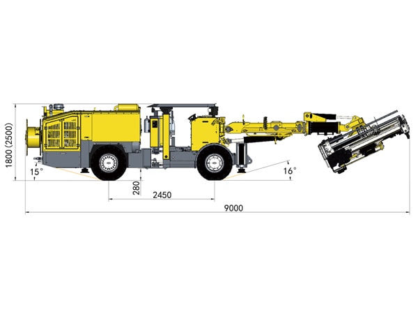 Jumbo de boulonnage hydraulique, HT92-D (Hauteur minimale de section : 2,4 m)